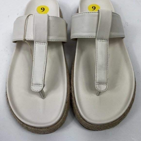 Joie Ivory Nacho Slip On Thong Slide Sandals Size 9M Espadrilles Flip Flops - Picture 4 of 8